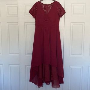 Shein curve - high low dress with sequin lace back